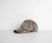 Snake Print Cap