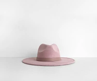 Wide Brim Belted Panama Hat