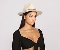 Tribal Print Faux Wool Panama Hat