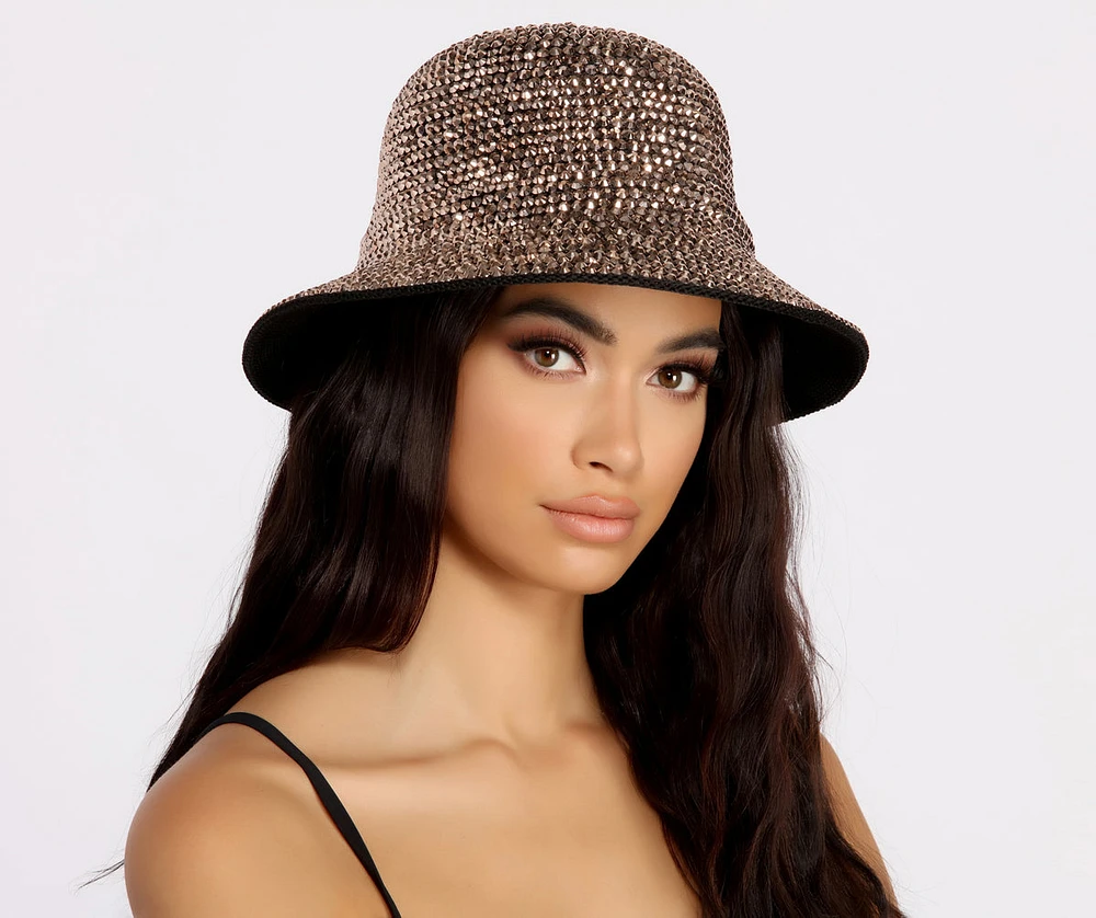 Party Crasher Rhinestone Studded Bucket Hat