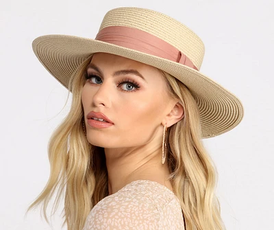 Spending Life In The Sun Straw Boater Hat