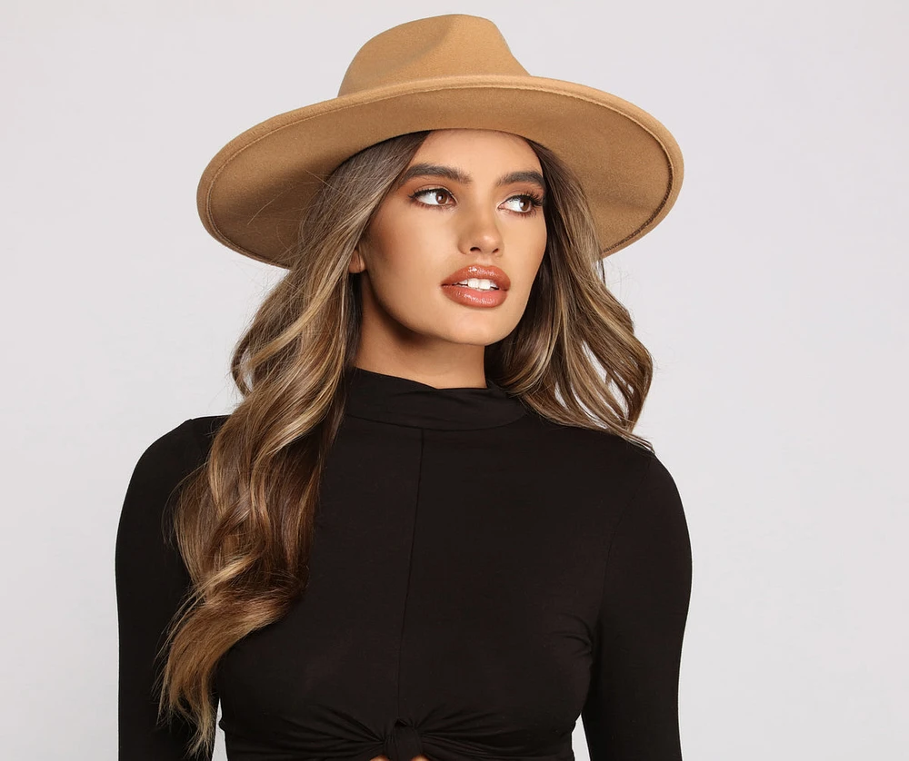 Chic Faux Wool Panama Hat