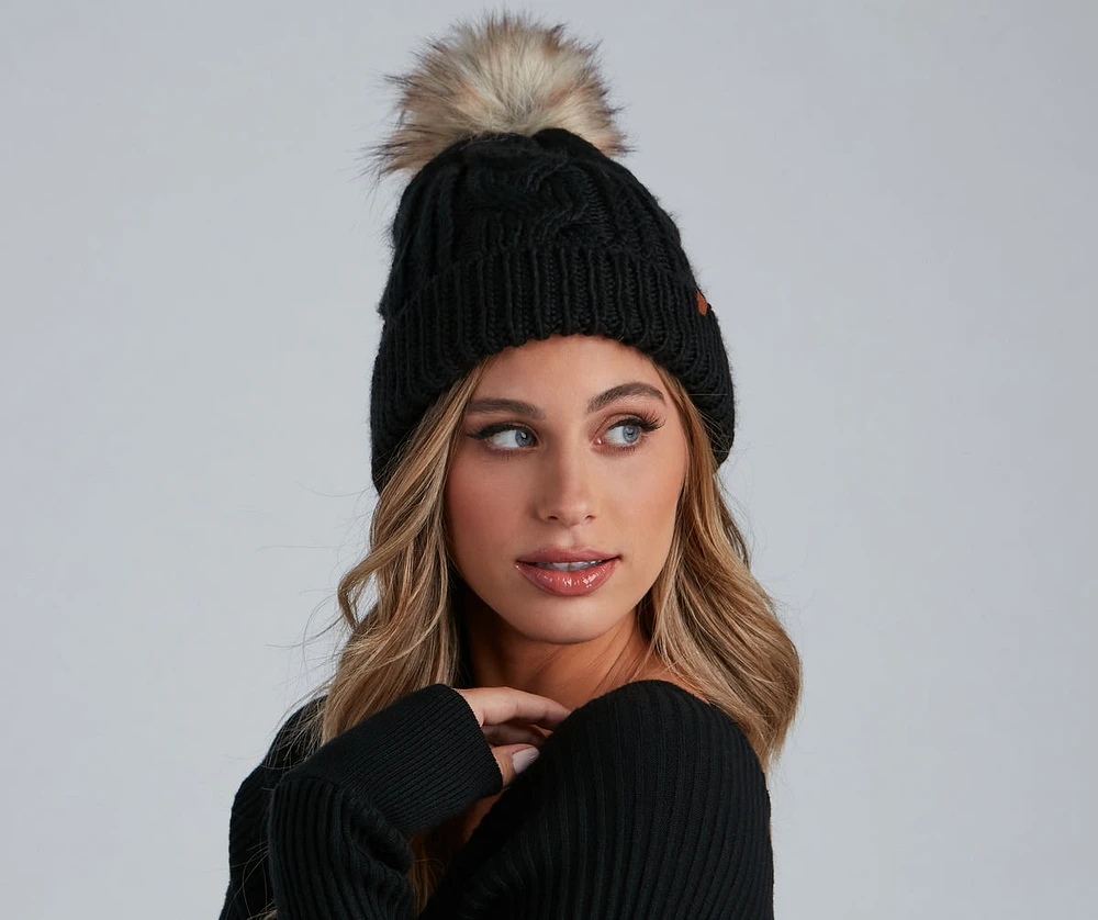 Bring The Chill Cable Knit Beanie