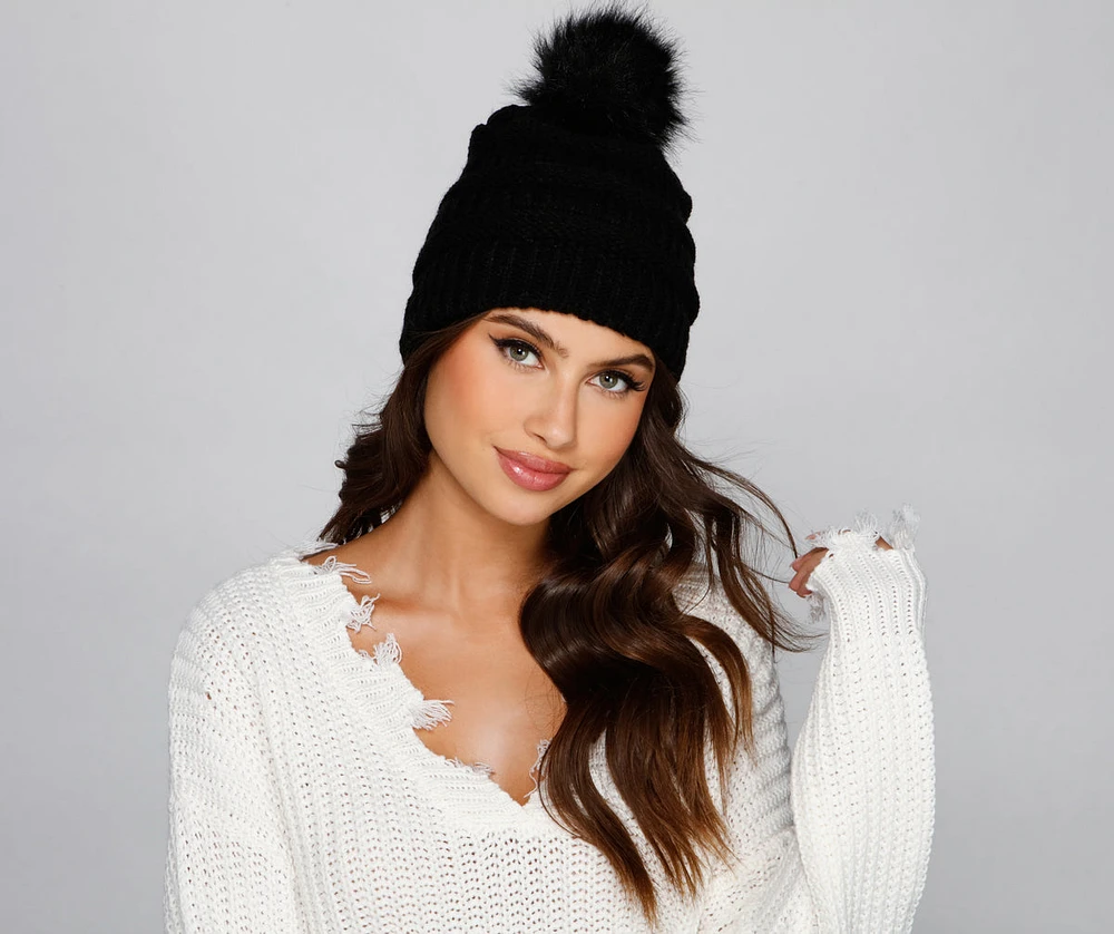 Chilly Days Knit Pom Beanie