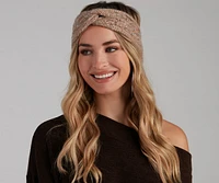 Perfect Shine Rhinestone Cable Knit Headband