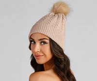 Warm & Toasty Cable Knit Pom Beanie