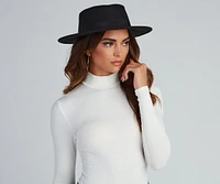 Simply Stylish Faux Wool Boater Hat