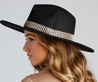 Trendy Glamour Rhinestone Panama Hat