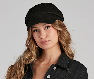 Trendy Babe Faux Suede Cabby Hat