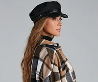 City Slicker Faux Leather Brim Cabby Hat