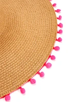 Pretty In Pom Pom Straw Hat