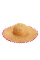 Pretty In Pom Pom Straw Hat