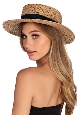 Vacay Vibes Straw Boater Hat