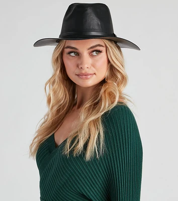 Western Chic Faux Leather Cowboy Hat