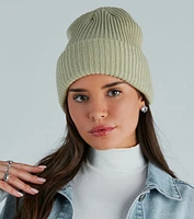 Cute Classic Fold-Over Ribbed Knit Beanie