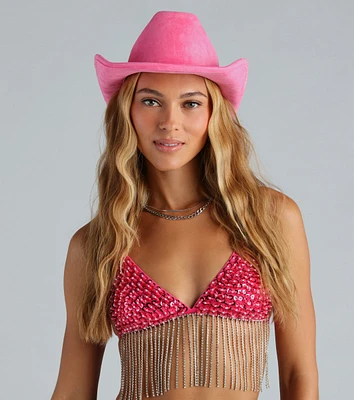 Glam Country Girl Rhinestone Trim Cowboy Hat