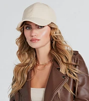 Spotted Downtown Faux Leather Baseball Cap