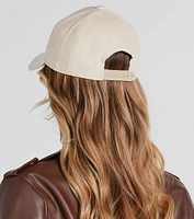 Spotted Downtown Faux Leather Baseball Cap