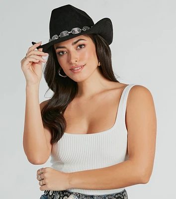 Western Chic Chain Trim Cowboy Hat