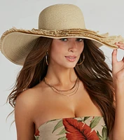 Boho Chic Tiered Floppy Straw Hat