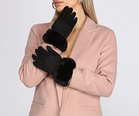 Faux Fur Text Friendly Gloves