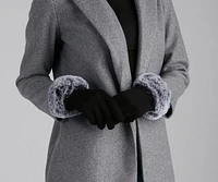 Lady In Faux Fur Cuff Gloves