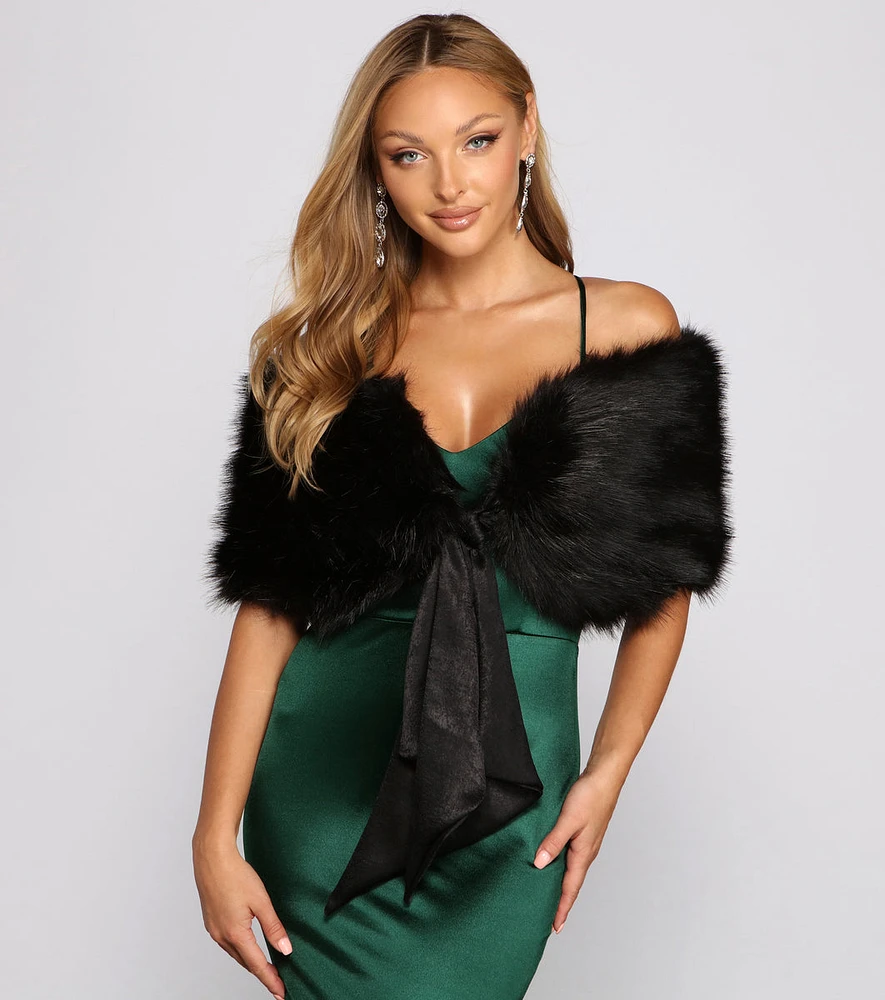 All Class Faux Fur Shawl