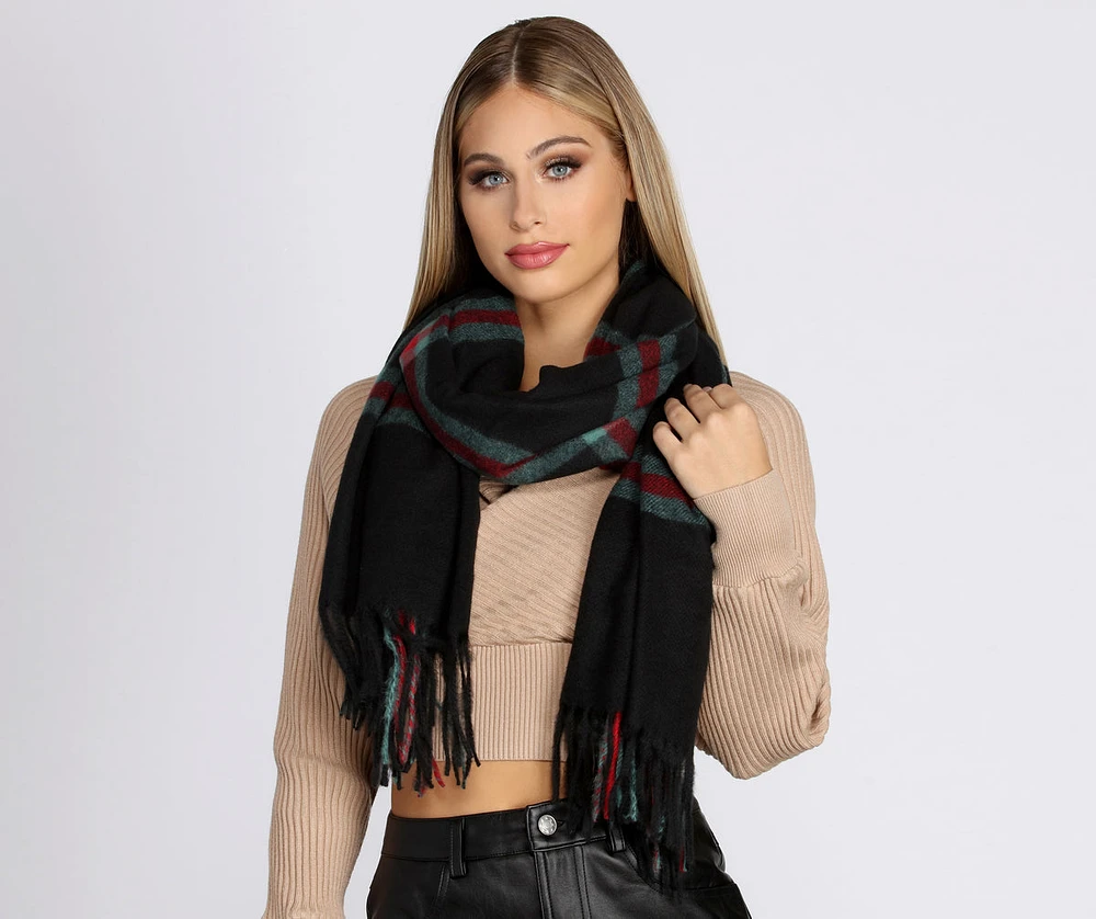 Get Toasty Tartan Plaid Scarf