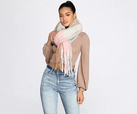 Layer It Up Plaid Fringe Scarf