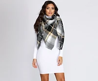 Cozy Feels Plaid Blanket Scarf