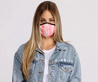 Neon Pink Tie Dye Face Mask