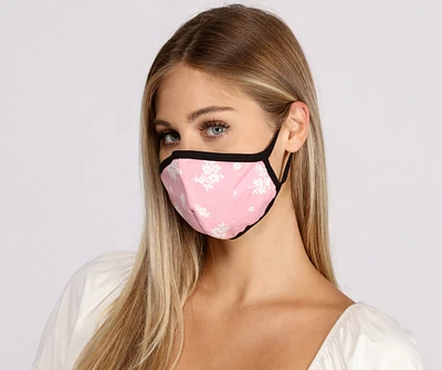 Two Tone Floral Face Mask