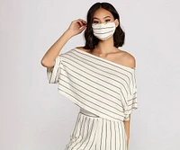 Reusable Striped Face Mask with Earloops