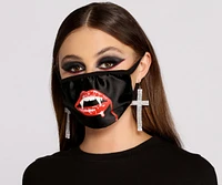 Halloween Vampire Fang Facial Mask With Earloops