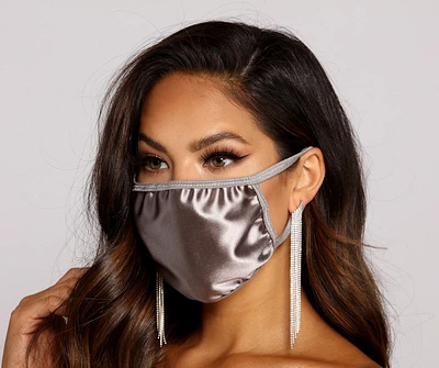 Glam Reusable Satin Face Mask With Earloops