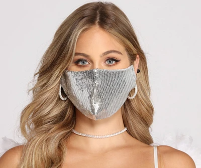 Shimmering Sequin Nights Face Mask With Earloops