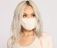 Basic Ribbed Knit Face Mask