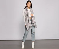 Instant Classic Plaid Blanket Scarf