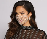 Luxe Rhinestone Face Mask With Earloops