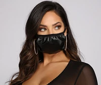 Faux Leather Face Mask With Earloops