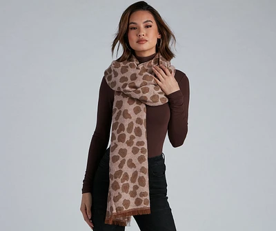 Leopard Reversible Oversized Knit Scarf