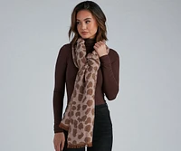 Leopard Reversible Oversized Knit Scarf