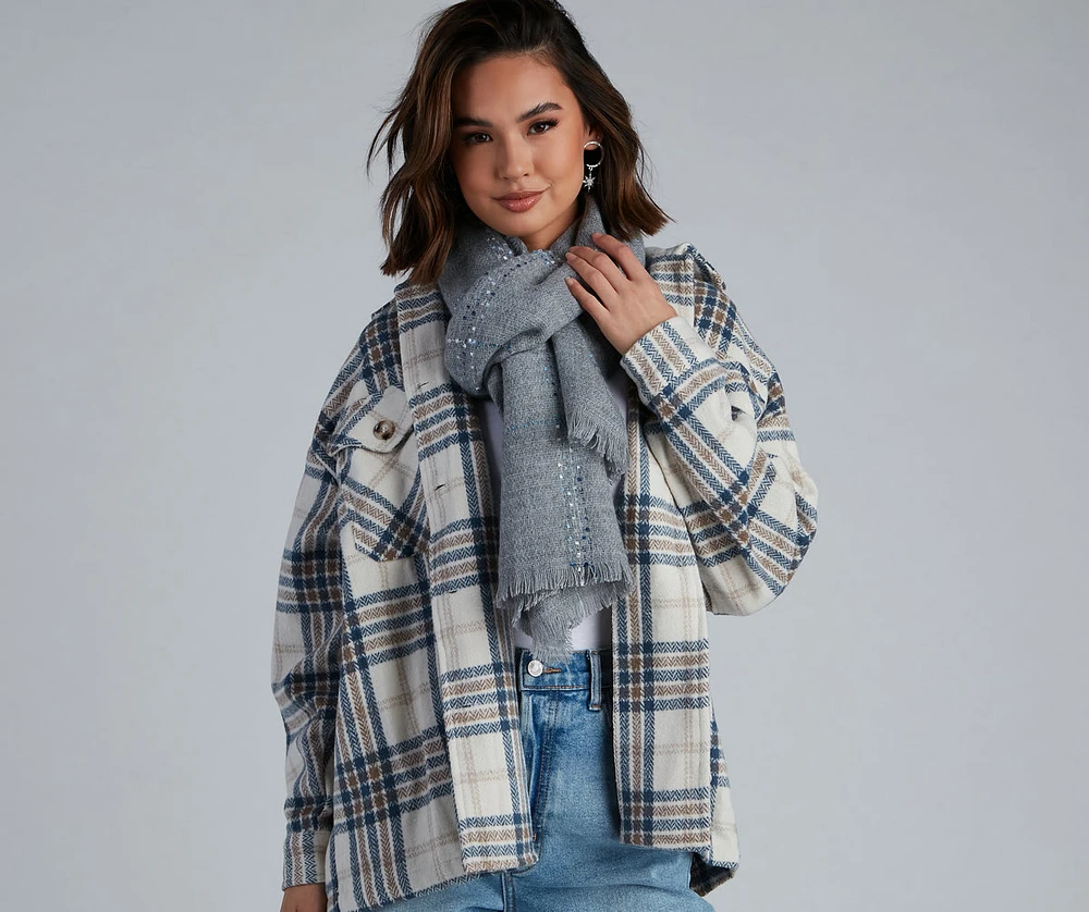 Wrapped Up Cozy Plaid Blanket Scarf