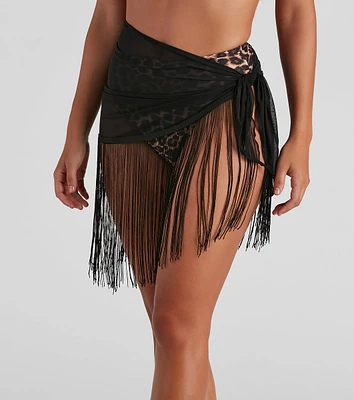 Fun In Fringe Mesh Swim Wrap