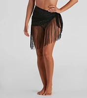 Fun In Fringe Mesh Swim Wrap