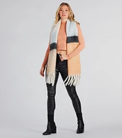 Winter Chill Striped Fringe Scarf