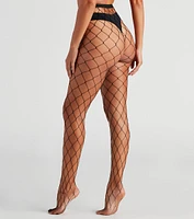 High Waist Large Gauge Fishnet Tights