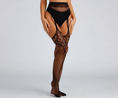 Sultry Garter Thigh-High Tights