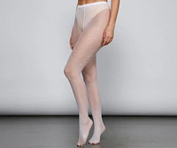 Glitzy Glitter Fishnet Tights