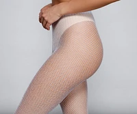 Glitzy Glitter Fishnet Tights